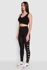 Womens Blessed Graphic High Waisted Leggings, Black, Size L-XL