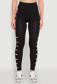 Womens Blessed Graphic High Waisted Leggings, Black, Size S-M