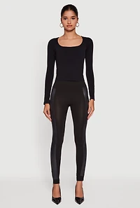 Womens High Waisted Push Up Leggings, Black, Size L-XL