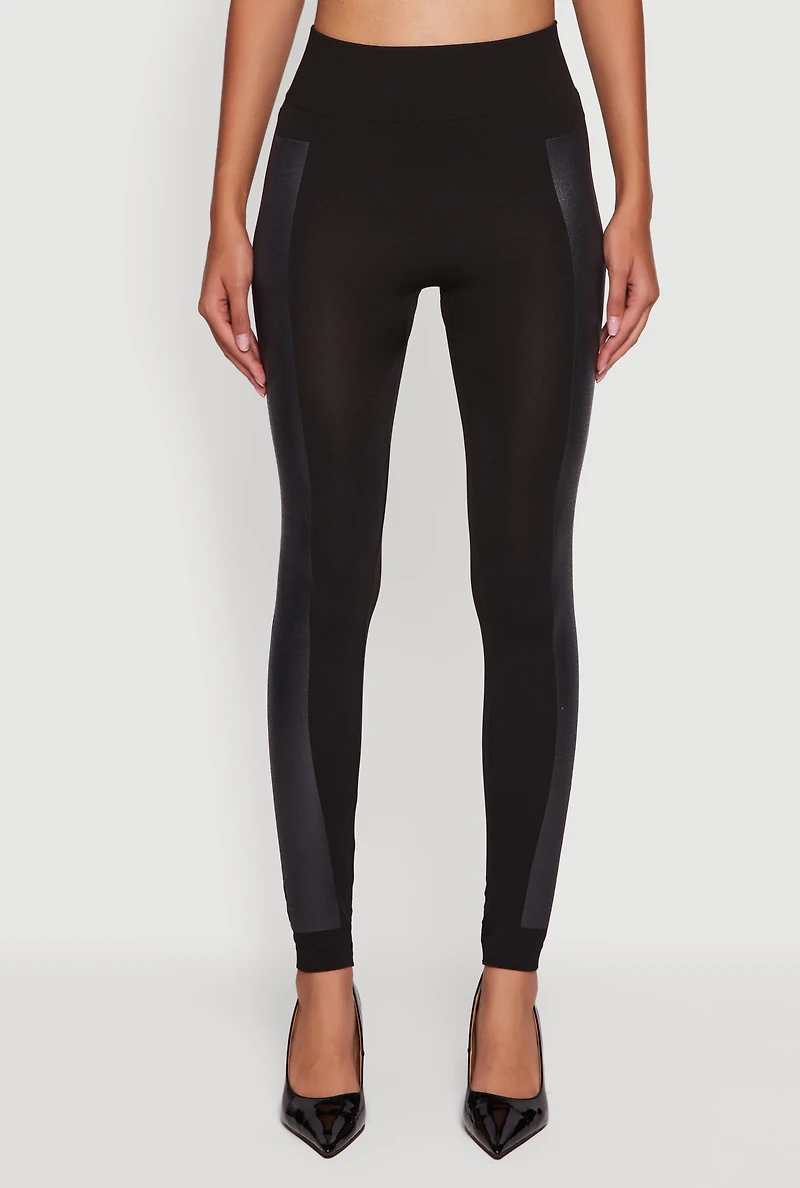 Womens High Waisted Push Up Leggings, Black, Size L-XL