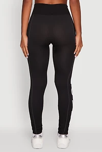 Womens Love Graphic High Waisted Leggings with Cell Phone Pocket, S-M