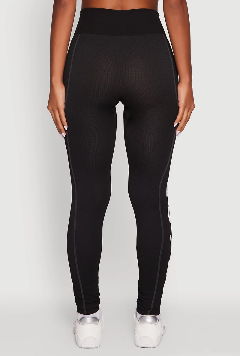 Womens Love Graphic High Waisted Leggings with Cell Phone Pocket,