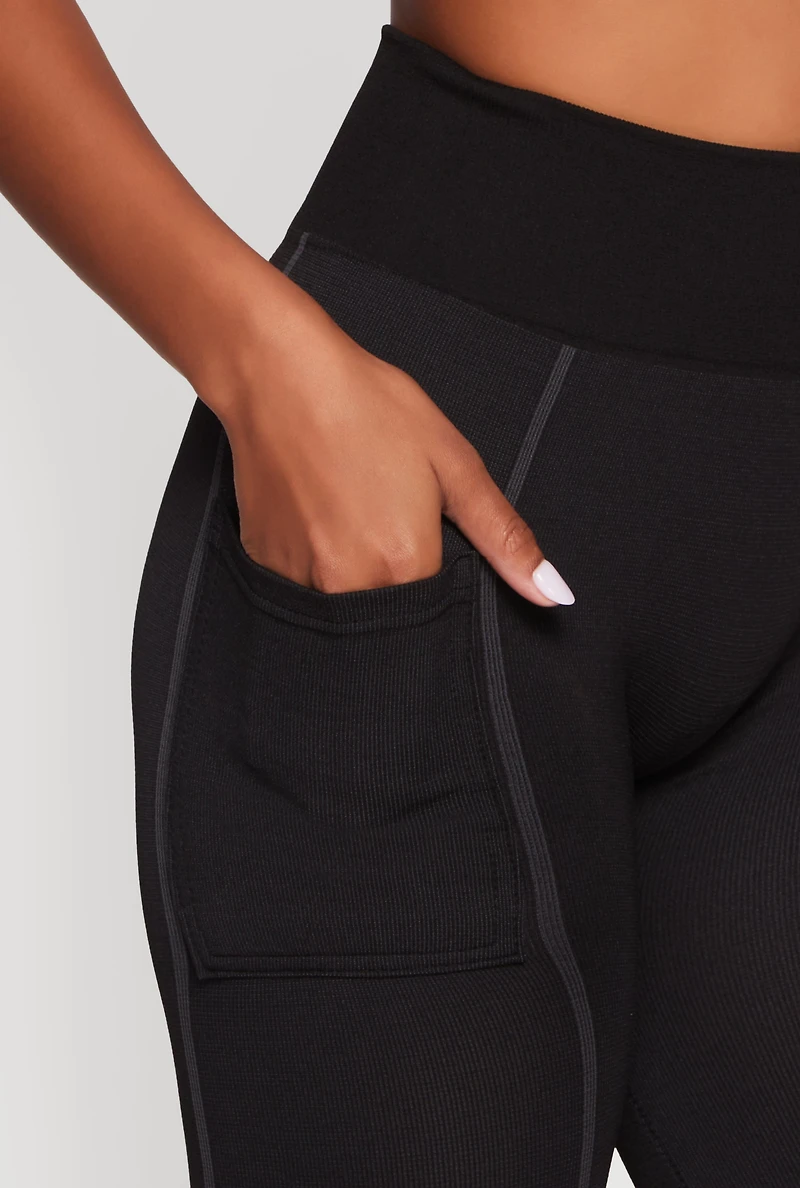 Womens Love Graphic High Waisted Leggings with Cell Phone Pocket, S-M