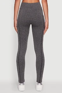 Womens Love Graphic High Waisted Leggings with Cell Phone Pocket, Grey, Size L-XL