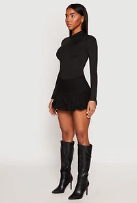 Womens Almost Famous Mini Balloon Skirt, Black,