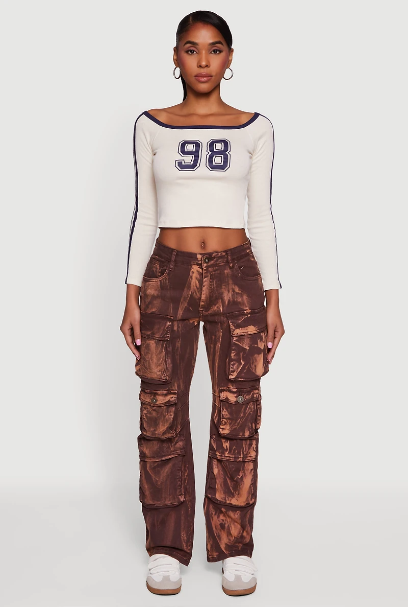 Tie Dye Straight Leg Utility Jeans