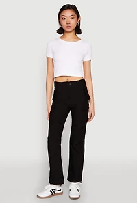 Womens Toggle Drawstring Hem Utility Pants,