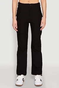 Womens Toggle Drawstring Hem Utility Pants, Black, Size M