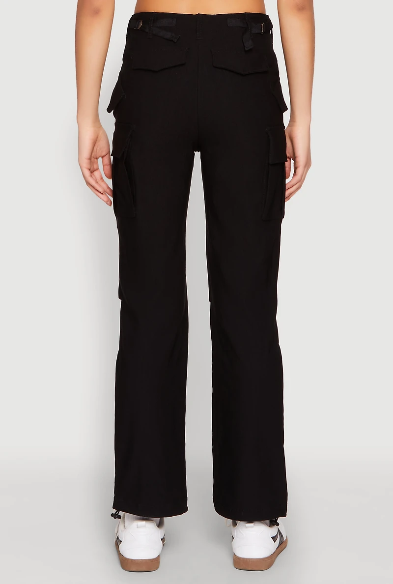 Womens Toggle Drawstring Hem Utility Pants, S