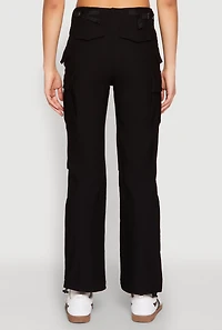 Womens Toggle Drawstring Hem Utility Pants, Black, Size M