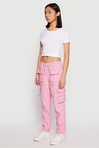 Contrast Piping Hyperstretch Cargo Joggers