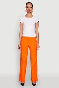 Womens Hyperstretch Straight Leg Pants, Orange,