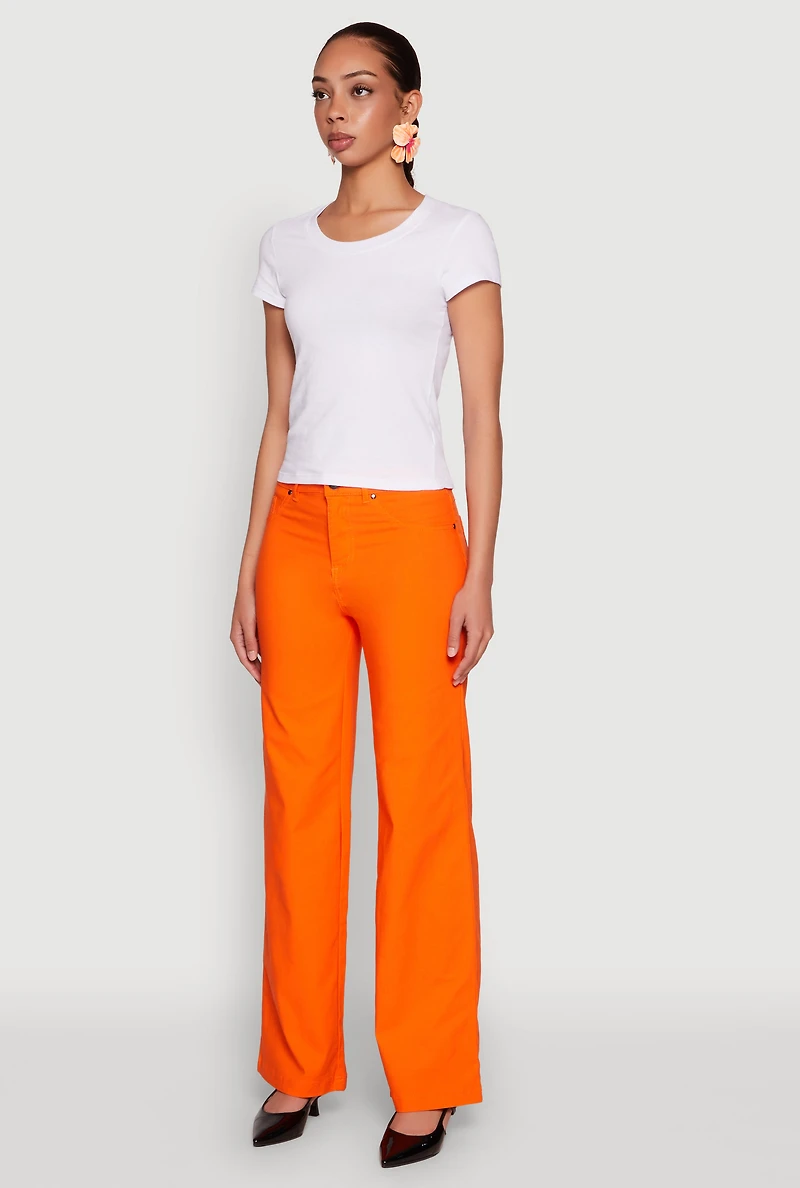Womens Hyperstretch Straight Leg Pants, Orange,