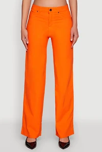 Womens Hyperstretch Straight Leg Pants, Orange,