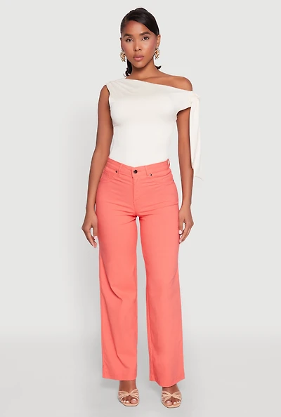 Womens Hyperstretch Straight Leg Pants, Orange,