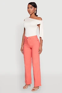 Womens Hyperstretch Straight Leg Jeans, Orange, Size M