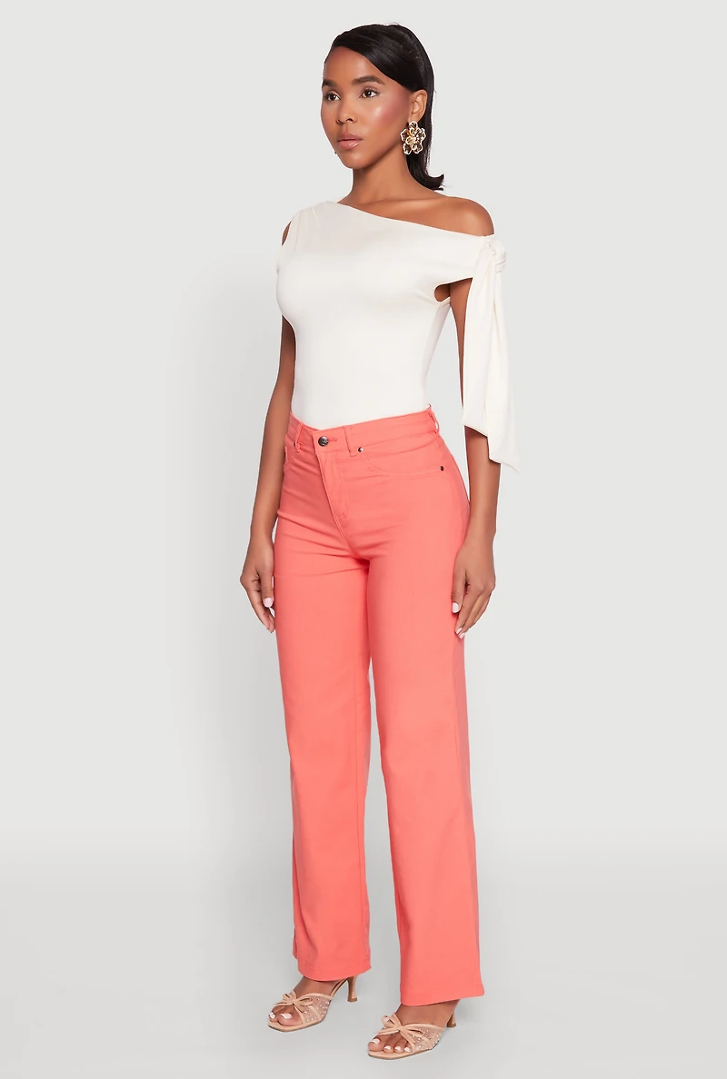 Womens Hyperstretch Straight Leg Pants, Orange, Size S