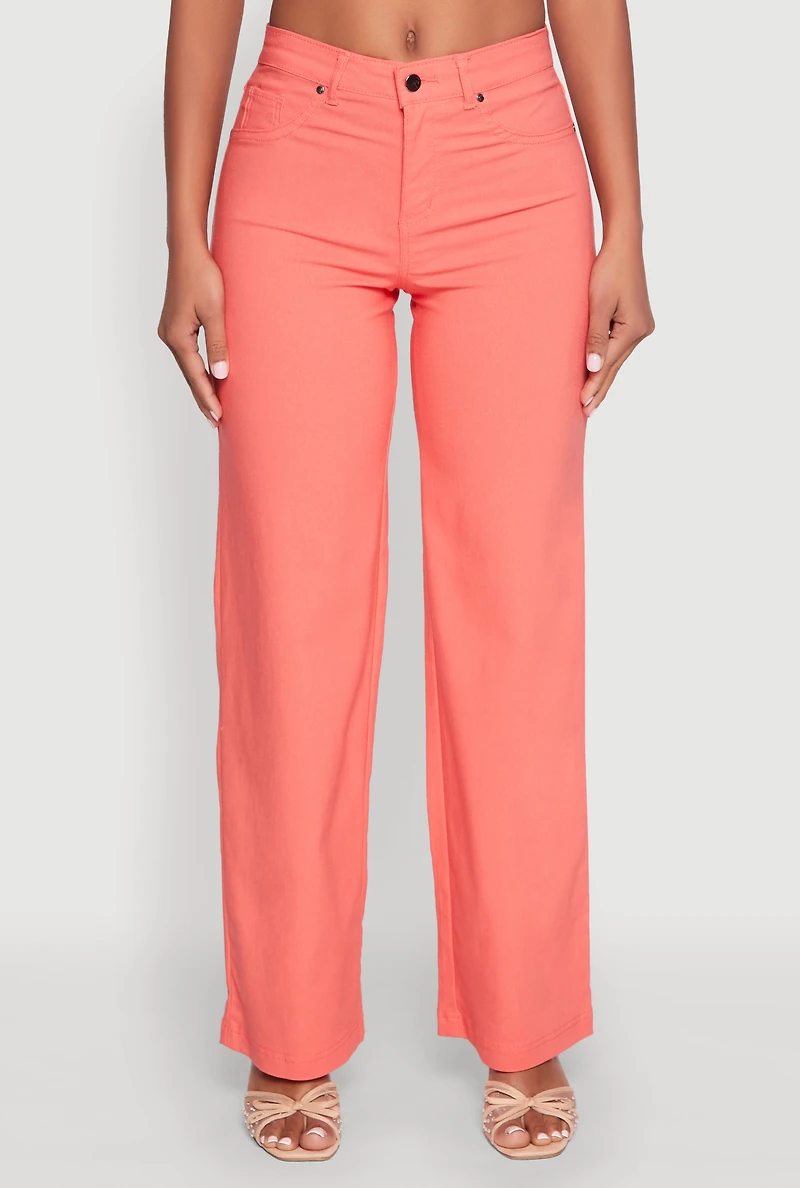 Womens Hyperstretch Straight Leg Pants, Orange, Size S
