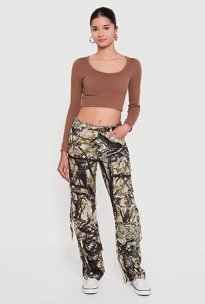 Camo Twill Straight Leg Utility Pants