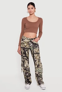 Camo Twill Straight Leg Utility Pants