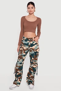 Camo Twill Straight Leg Utility Pants
