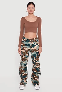 Camo Twill Straight Leg Utility Pants