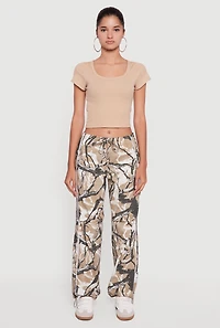 Womens Hunter Camo Hyper Stretch Drawstring Waist Joggers, Multi,