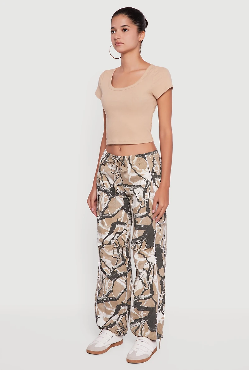 Womens Hunter Camo Hyper Stretch Drawstring Waist Joggers, Multi,