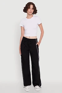 Hyper Stretch Contrast Piping Track Pants