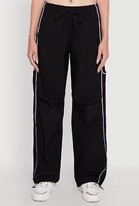 Womens Hyper Stretch Contrast Piping Track Pants,