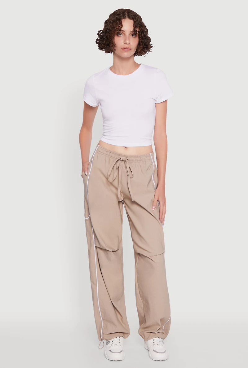 Hyper Stretch Contrast Piping Track Pants