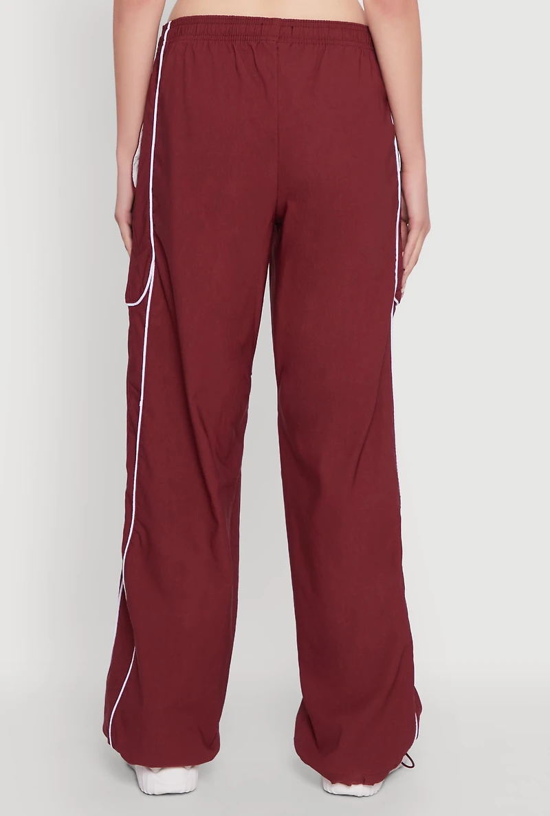 Womens Hyper Stretch Contrast Piping Track Pants,