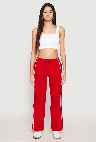 Womens Hyperstretch Toggle Drawstring Hem Pants, Red, Size XL