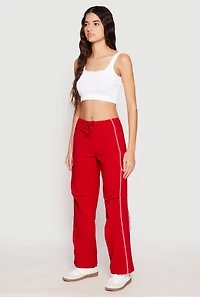 Womens Hyperstretch Toggle Drawstring Hem Pants, Red, Size M