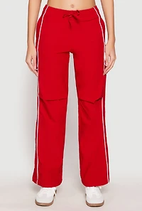 Womens Hyperstretch Toggle Drawstring Hem Pants, Red, Size M