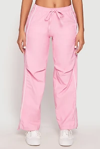 Womens Hyperstretch Toggle Drawstring Hem Pants, Pink, Size L