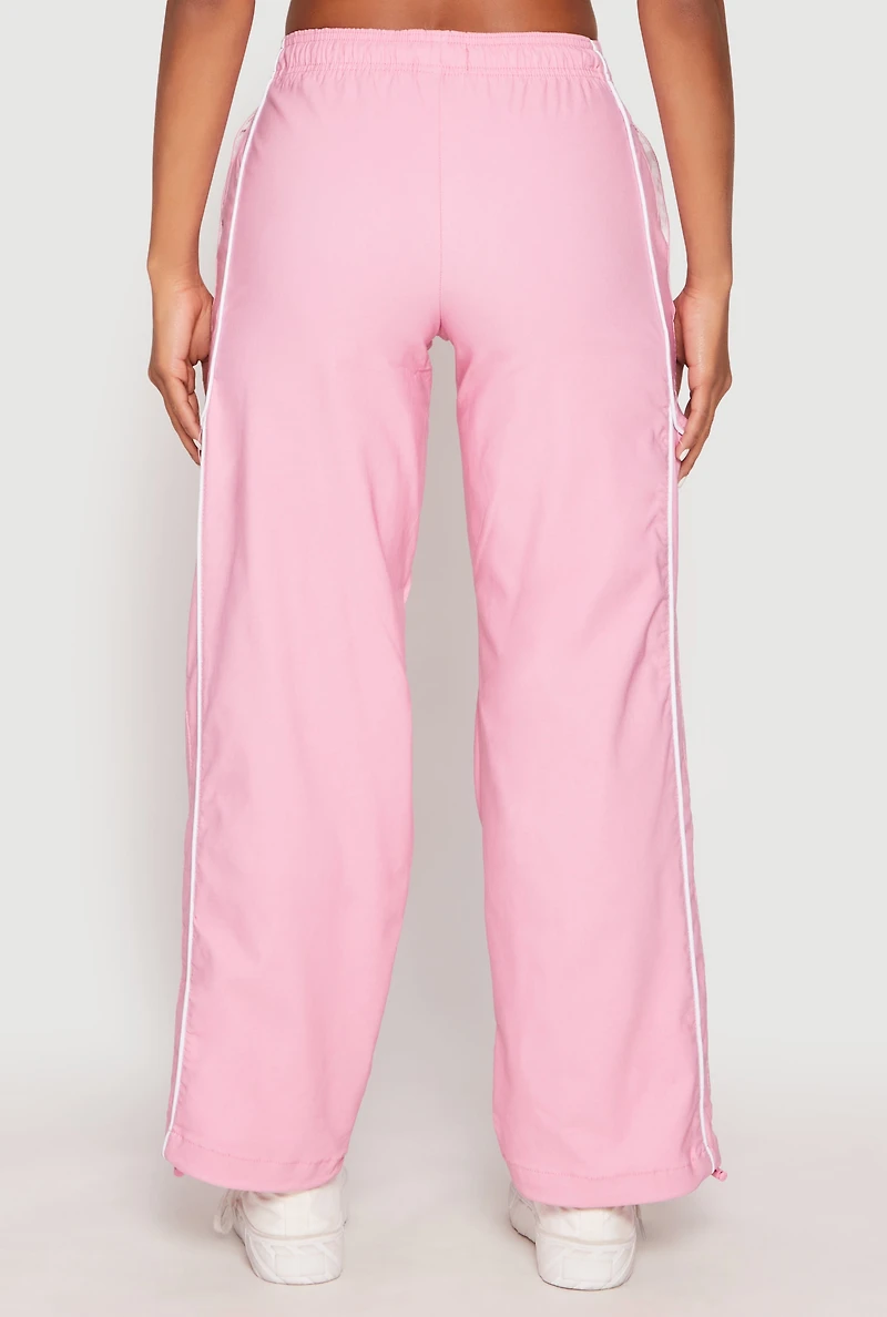 Womens Hyperstretch Toggle Drawstring Hem Pants, Pink, Size M