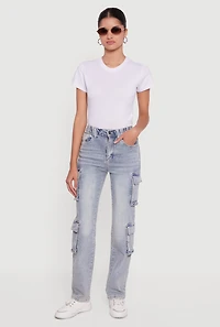 Mineral Wash Whiskered Slim Leg Utility Jeans