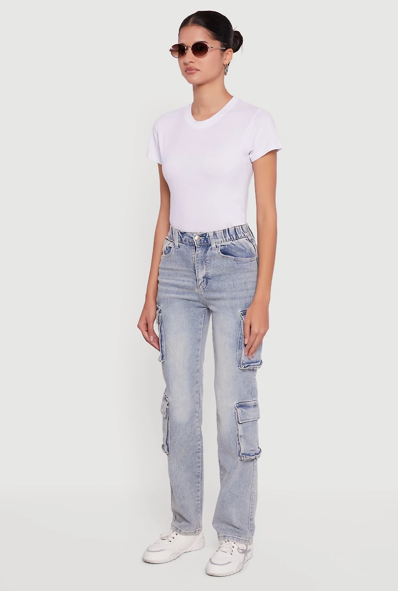 Mineral Wash Whiskered Slim Leg Utility Jeans