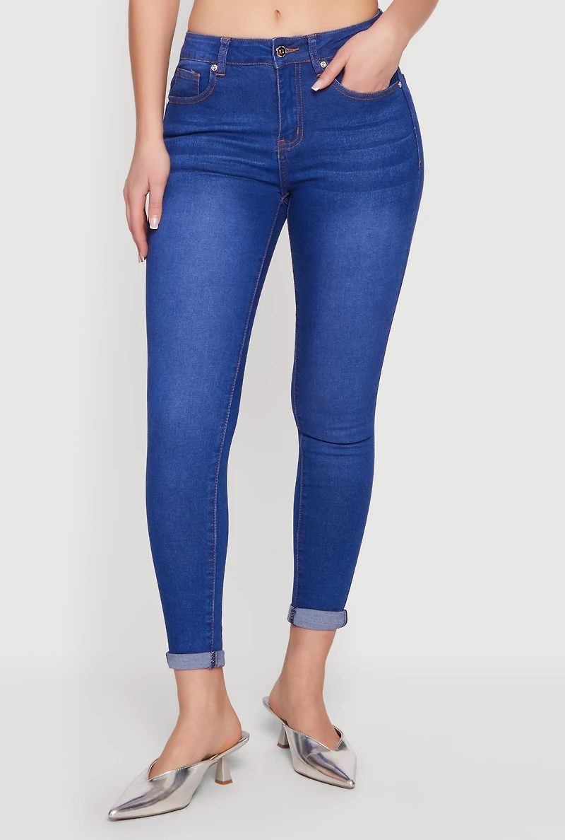 Skinny Jeans with Rolled Cuffs