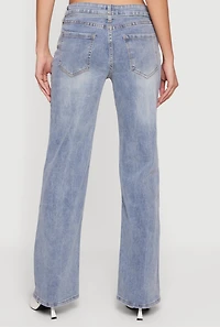 Mid Rise Tie Waist Belted Jeans