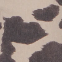 Cow Print Tie Waist Belted Wide Leg Pants