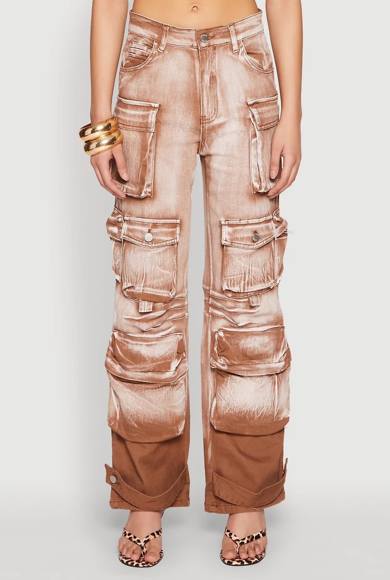 Daisy Mineral Wash Multi Pocket Cargo Jeans