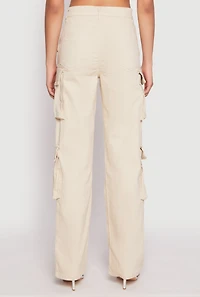 Womens Daisy Four Cargo Pocket Straight Leg Pants, Khaki, Size XL