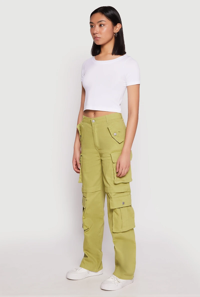 Womens Daisy Four Cargo Pocket Straight Leg Pants, XL