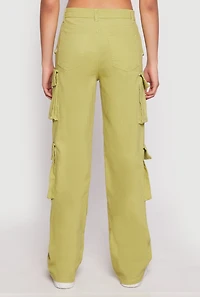 Womens Daisy Four Cargo Pocket Straight Leg Pants, Green,