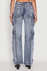Womens Daisy Mineral Wash Straight Leg Utility Jeans,