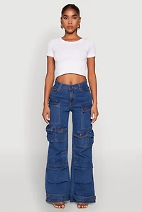 Daisy Cargo Pocket Flare Jeans