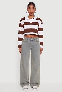 Womens Adjustable Waist Detail Acid Wash Jeans,