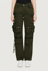 Straight Leg Cargo Pocket Jeans
